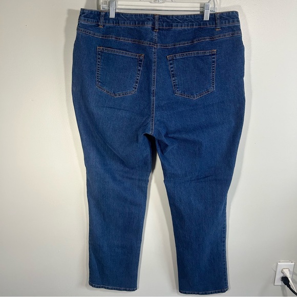 Woman Within 20T Tall Women’s Plus Size Blue Stretch Denim Jeans 38x33 High-Rise - Picture 2 of 6